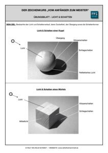 Online Zeichenkurs "Vom Anfänger zum Meister”, Licht und Schatten