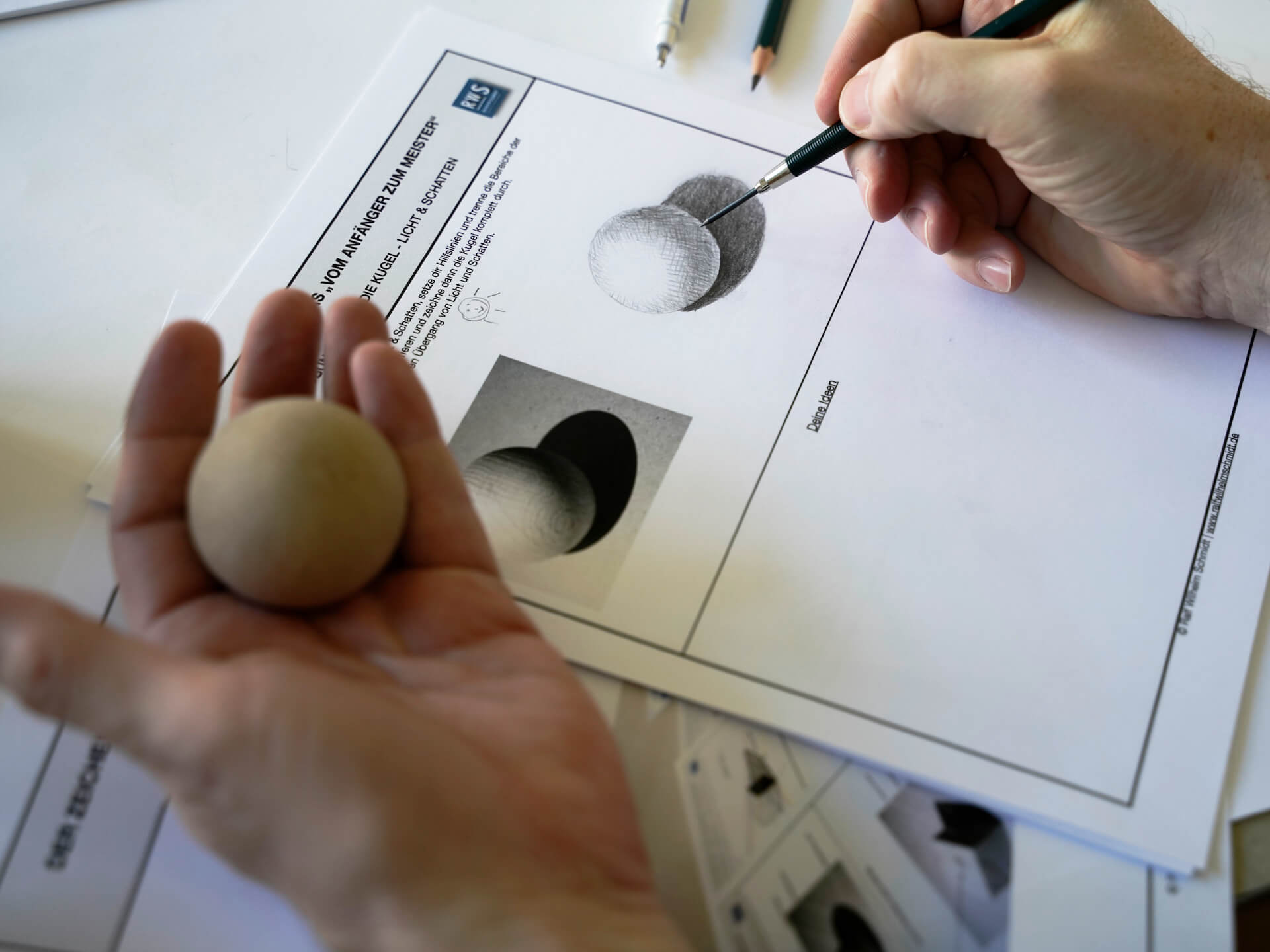 Kugel zeichnen lernen-Schmidts Zeichenwelt  