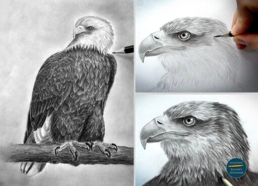 Adler realistisch zeichnen lernen -Schmidts Zeichenwelt