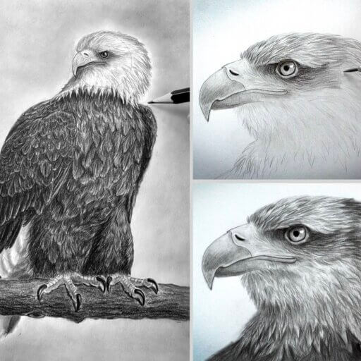 Adler realistisch zeichnen lernen -Schmidts Zeichenwelt