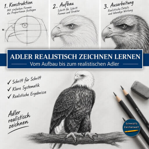 Zeichenkurs Adler realistisch zeichnen Akademie Schmidt's Zeichenwelt,