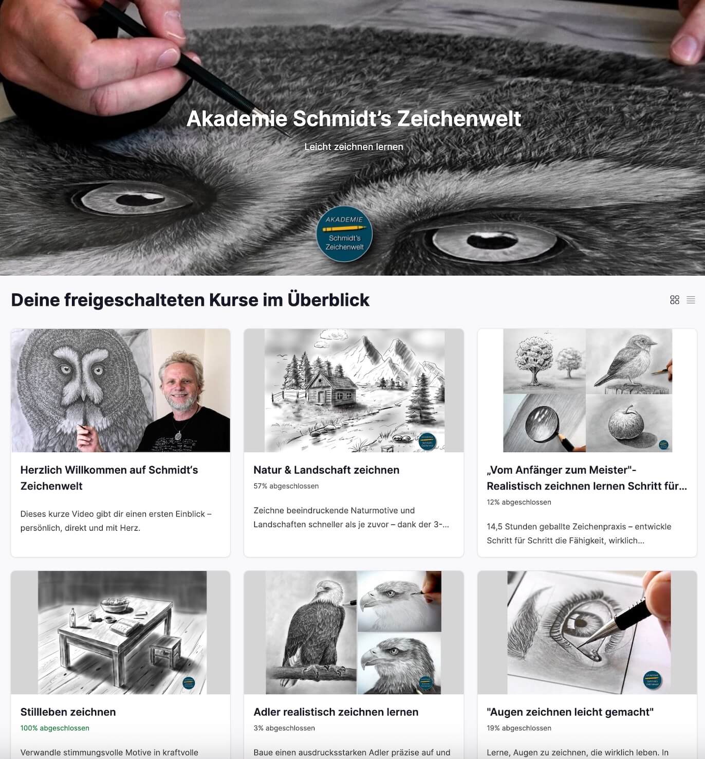Akademie Schmidt's Zeichenwelt-Premium Mitgliedschaft 