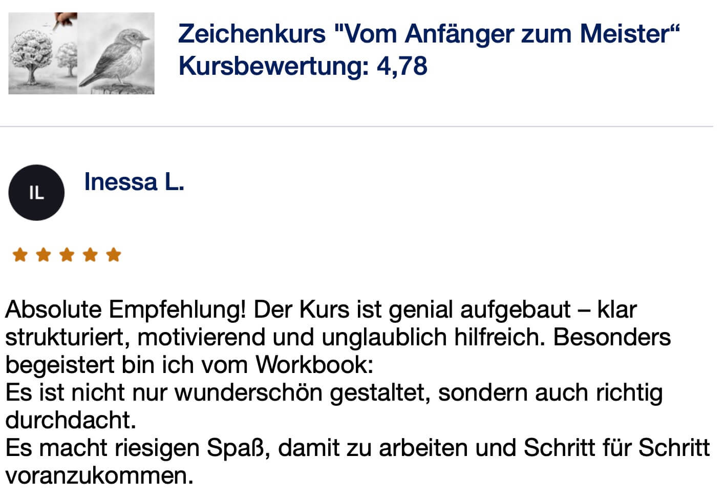 Feedback Akademie Schmidt's Zeichenwelt-Mitgliedschaft